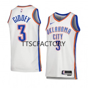 Maillot NBA Oklahoma City Thunder Josh Giddey 3 Nike 2022-23 Association Edition Blanc Swingman - Homme